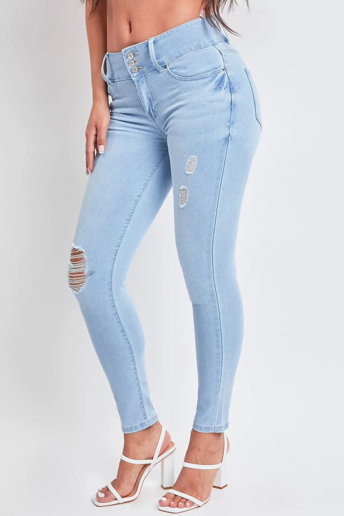 Women's Essential 3 Button Skinny Jeans