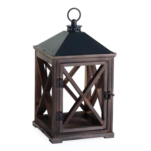 Wooden Candle Warmer Lantern- Weathered Espresso