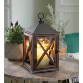 Wooden Candle Warmer Lantern- Weathered Espresso