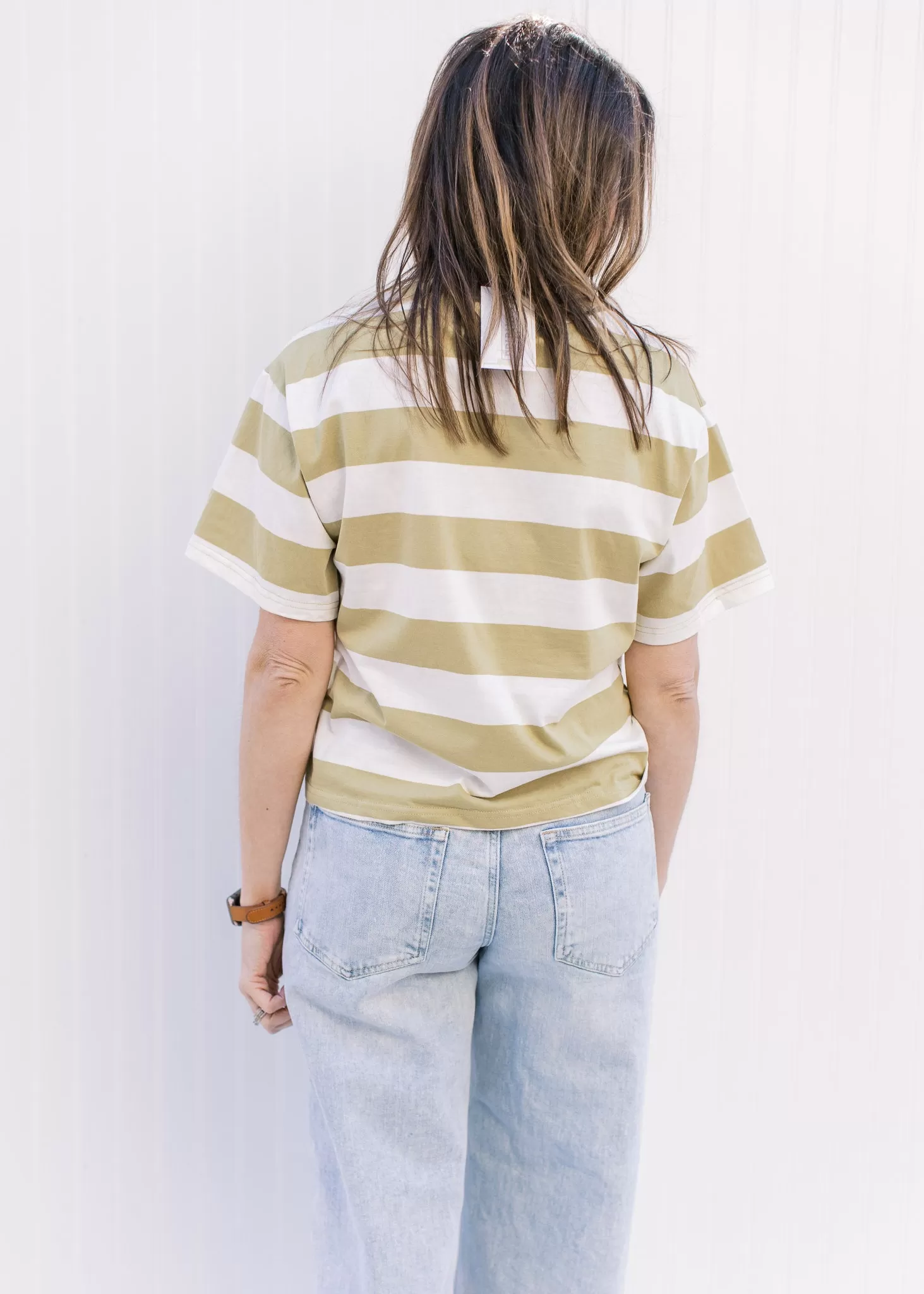 X Avocado Stripe Top