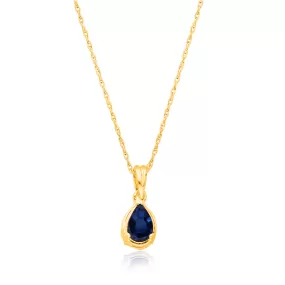 Yellow Gold Sapphire & Diamond Heirloom Pendant