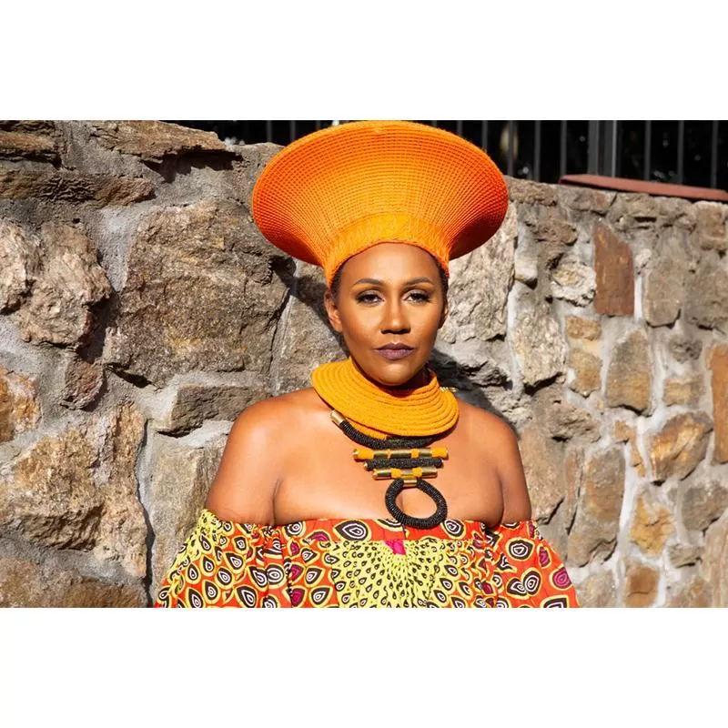 Zulu Wide Basket Hat - Orange | Handmade in South Africa